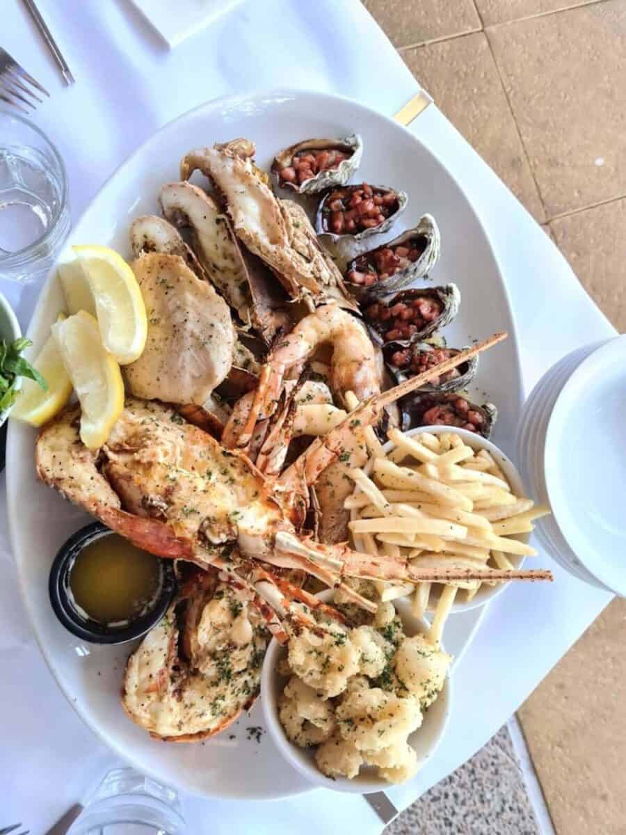 raw prawn seafood platter