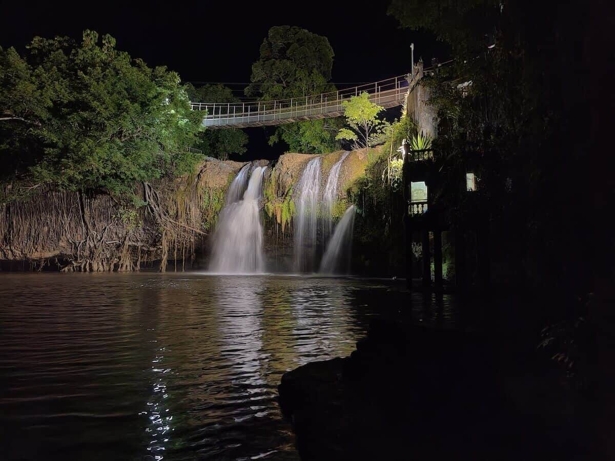 paronella park waterfall by night