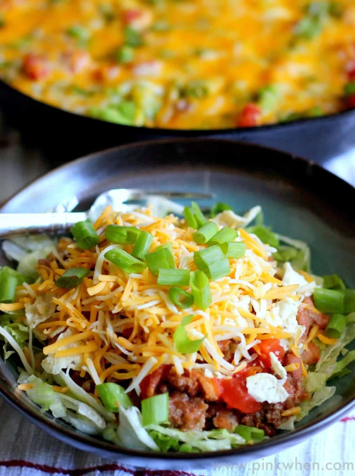 skillet beef and bean taco casserole
