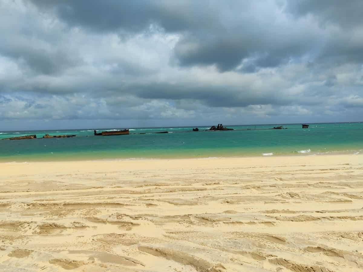 tangalooma wrecks from the beach