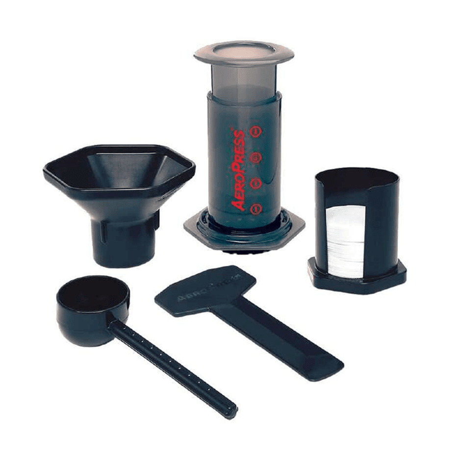 Aeropress coffee maker with accessories