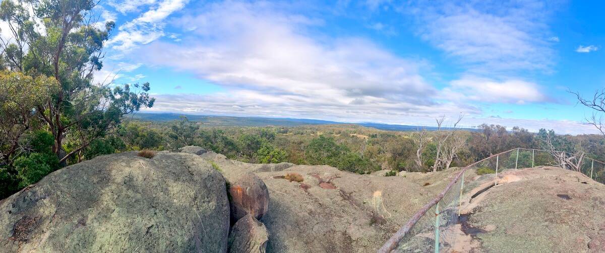 scenic view of Stanthorpe from lookout.