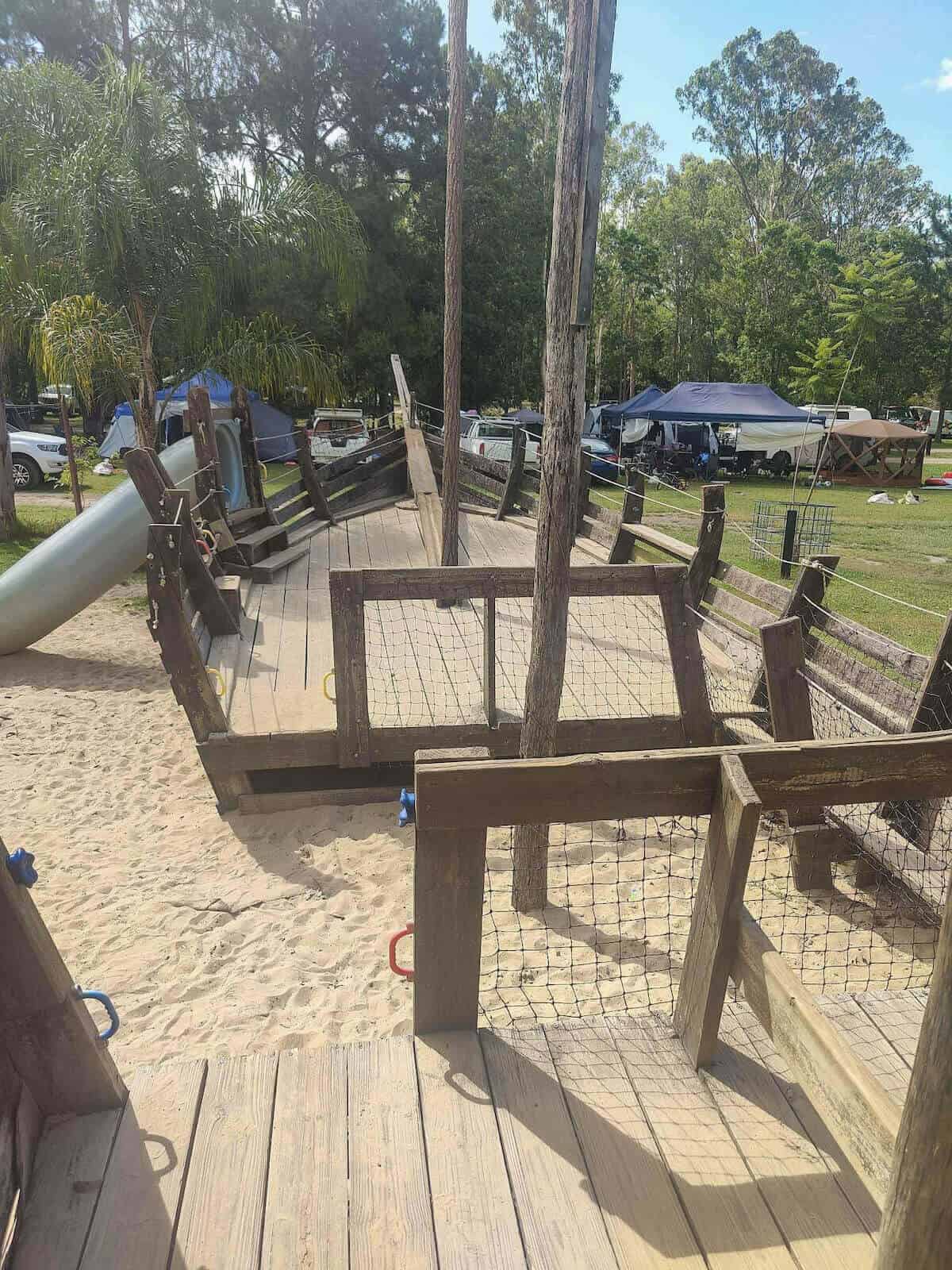 pirate ship playground at camping ground