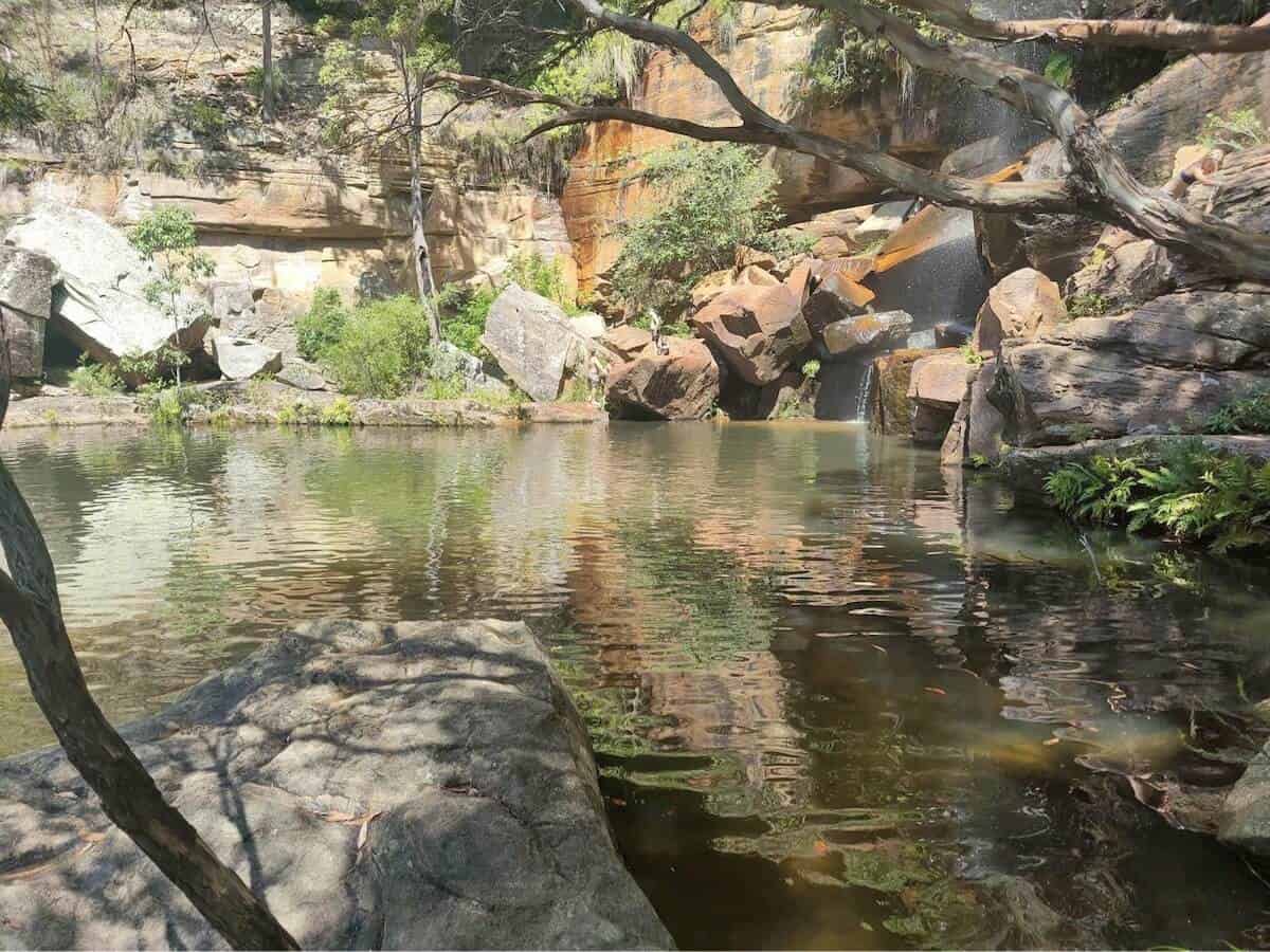beautiful lake and rocks near campground