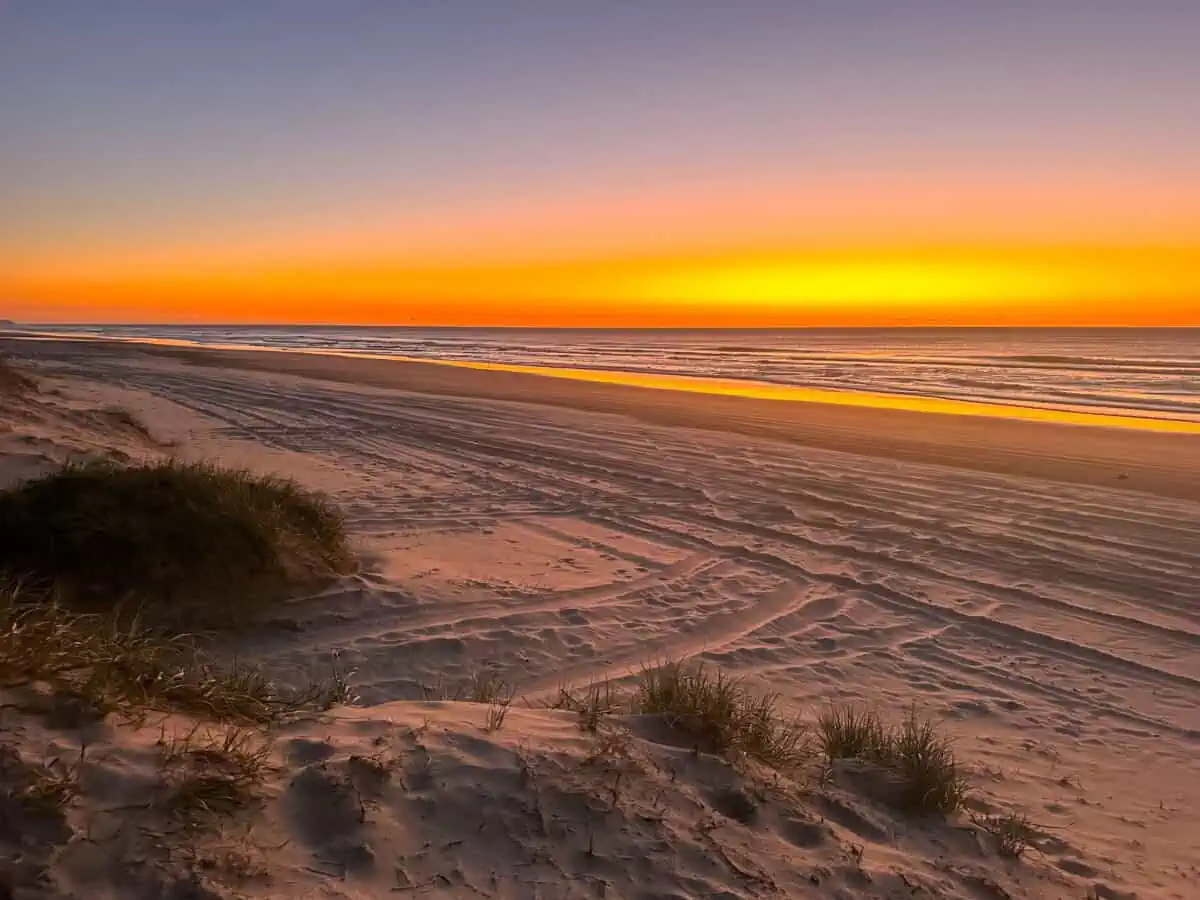 Sunset at Teewah Beach 