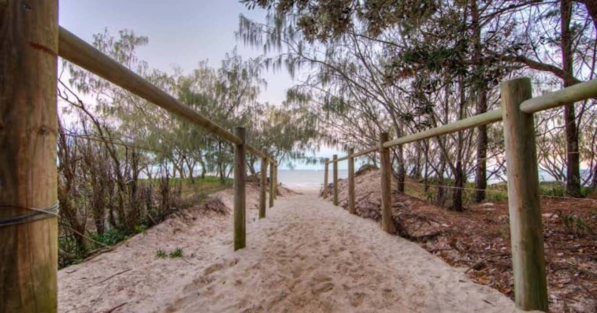 red beach entrance on bribie island.